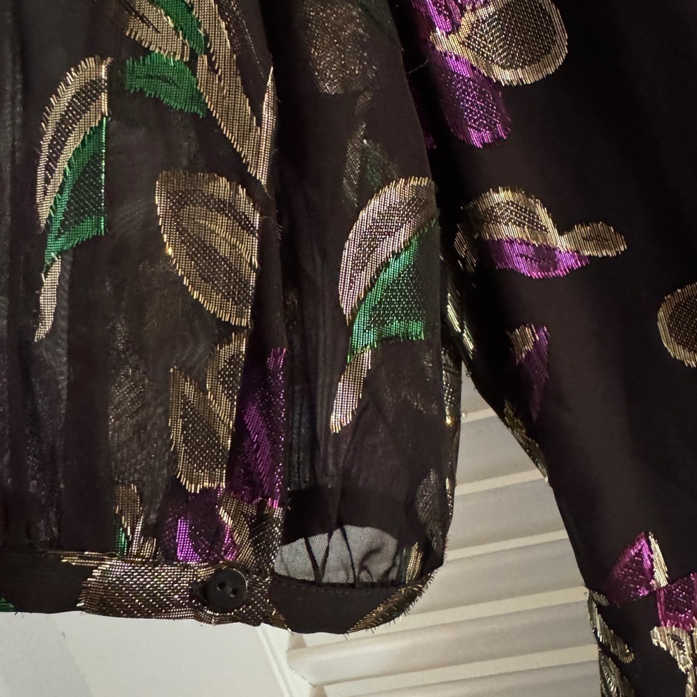 ba&sh Black Dress with Purple and Green Floral Pattern - Picture 6 of 9